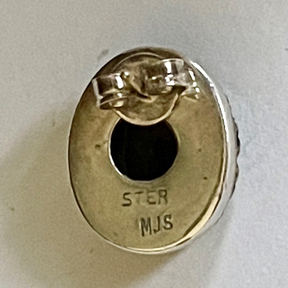 MJS sterling silver stud earrings smokey topaz rope surround design - Picture 10 of 14